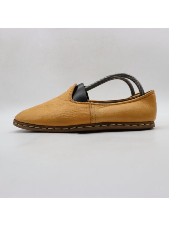 Sabah Turkish Signature Yellow Leather Men’s EU 41 Slip On Handmade Loafers main image 7